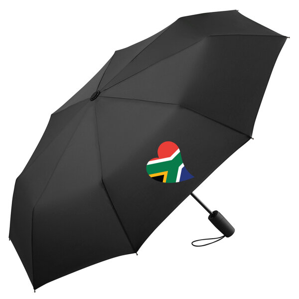Regenschirm Südafrika Flagge Herz 98cm Schwarz