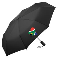 Regenschirm Südafrika Flagge Herz 98cm Schwarz
