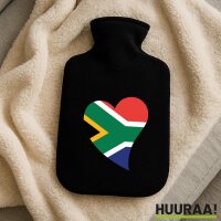 Wärmflasche Südafrika Flagge Herz