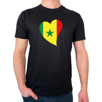 Herren T-Shirt Senegal Flagge Herz