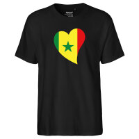 Herren T-Shirt Senegal Flagge Herz