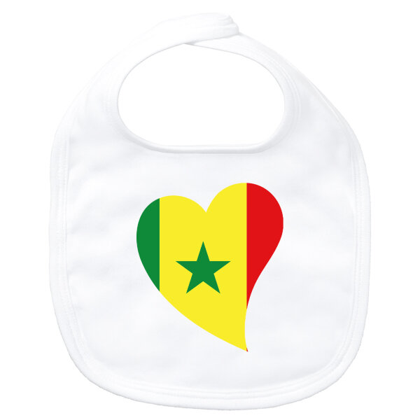 Baby Lätzchen Senegal Flagge Herz Klettverschluss