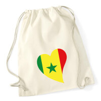Turnbeutel Senegal Flagge Herz 12 Liter