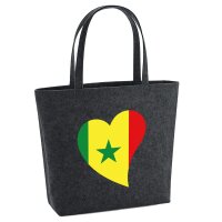 Filzshopper Senegal Flagge Herz, 22 Liter
