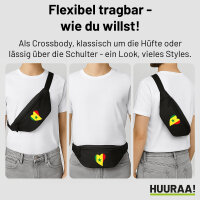Bauchtasche Senegal Flagge Herz 2,5 Liter Black