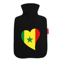 Wärmflasche Senegal Flagge Herz