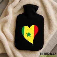 Wärmflasche Senegal Flagge Herz