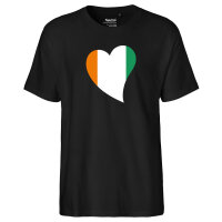 Herren T-Shirt Elfenbeinküste Flagge Herz