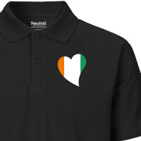 Herren Polo Shirt Elfenbeinküste Flagge Herz