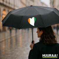 Regenschirm Elfenbeinküste Flagge Herz 98cm Schwarz