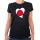 Damen T-Shirt Japan Flagge Herz