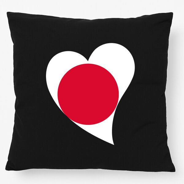 Kissen Japan Flagge Herz 40x40cm