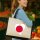 Jutetasche Japan Flagge Herz 21 Liter Black