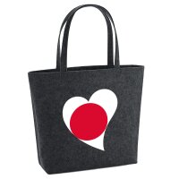 Filzshopper Japan Flagge Herz, 22 Liter