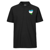 Herren Polo Shirt Usbekistan Flagge Herz