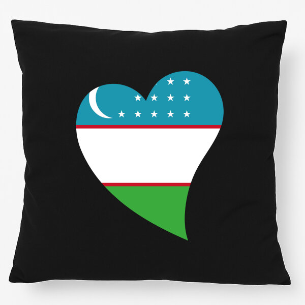Kissen Usbekistan Flagge Herz 40x40cm