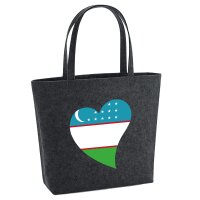 Filzshopper Usbekistan Flagge Herz, 22 Liter