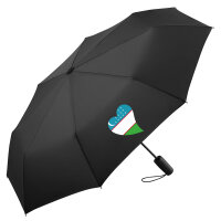 Regenschirm Usbekistan Flagge Herz 98cm Schwarz