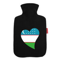 Wärmflasche Usbekistan Flagge Herz