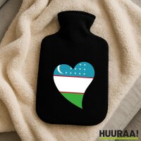 Wärmflasche Usbekistan Flagge Herz