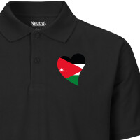 Herren Polo Shirt Jordanien Flagge Herz