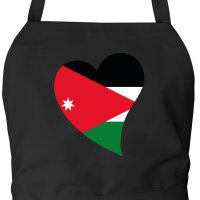 Schürze Jordanien Flagge Herz mit Taschen