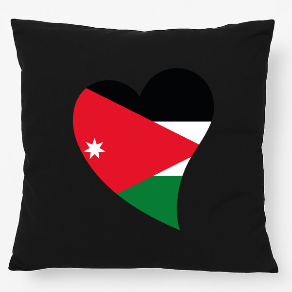 Kissen Jordanien Flagge Herz 40x40cm