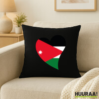 Kissen Jordanien Flagge Herz 40x40cm