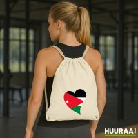 Turnbeutel Jordanien Flagge Herz 12 Liter