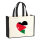 Jutetasche Jordanien Flagge Herz 21 Liter Black