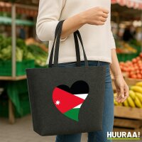 Filz Shopper Jordanien Flagge Herz 22 Liter