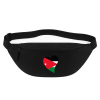 Bauchtasche Jordanien Flagge Herz 2,5 Liter Black