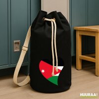 Seesack Jordanien Flagge Herz 20 Liter Black
