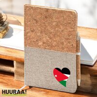 Notizbuch A5 Jordanien Flagge Herz 80 Blatt inkl....