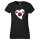 Damen T-Shirt Südkorea Flagge Herz