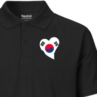 Herren Polo Shirt Südkorea Flagge Herz
