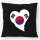 Kissen Südkorea Flagge Herz 40x40cm