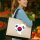 Jutetasche Südkorea Flagge Herz 21 Liter Black
