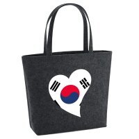 Filzshopper S&uuml;dkorea Flagge Herz, 22 Liter