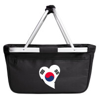 Einkaufskorb faltbar Südkorea Flagge Herz 20 Liter...