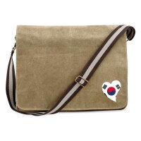 Umhängetasche Südkorea Flagge Herz 14 Liter