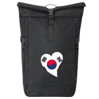 Kurierrucksack Südkorea Flagge Herz 30-44 Liter Black Melange