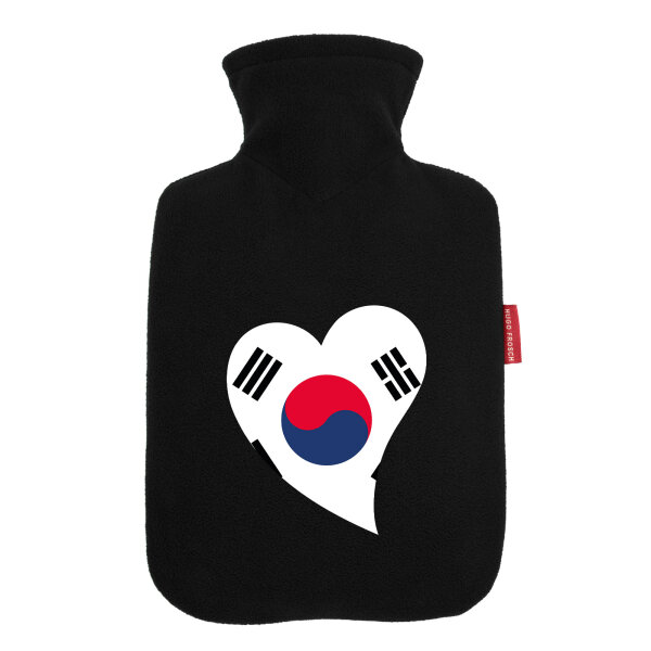 Wärmflasche Südkorea Flagge Herz