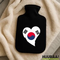 Wärmflasche Südkorea Flagge Herz