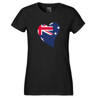 Damen T-Shirt Australien Flagge Herz