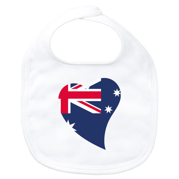Baby Lätzchen Australien Flagge Herz Klettverschluss