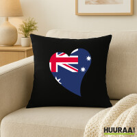 Kissen Australien Flagge Herz 40x40cm