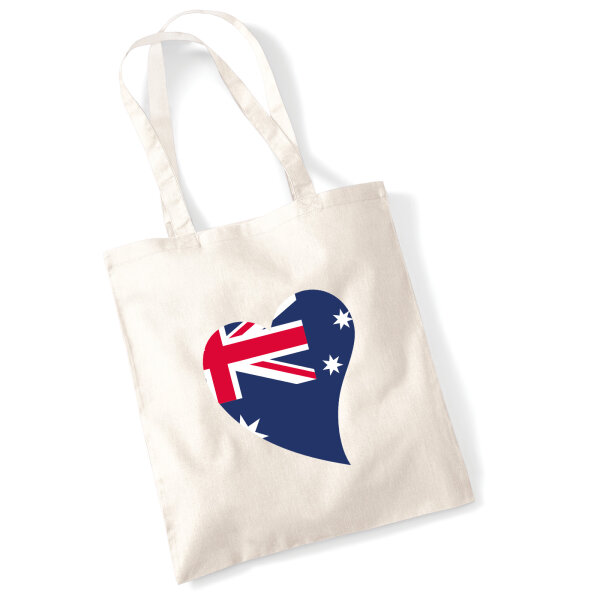 Jutebeutel Australien Flagge Herz 10 Liter