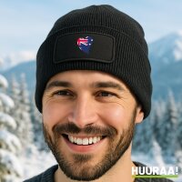 Beanie mit Patch Australien Flagge Herz Black