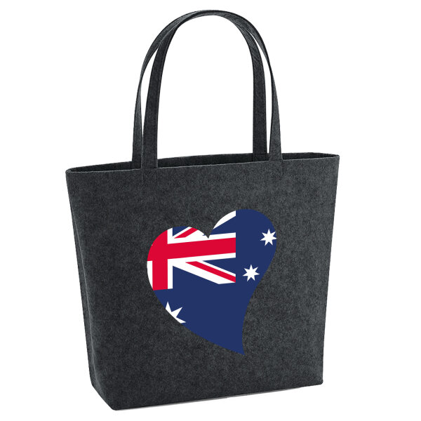 Filz Shopper Australien Flagge Herz 22 Liter